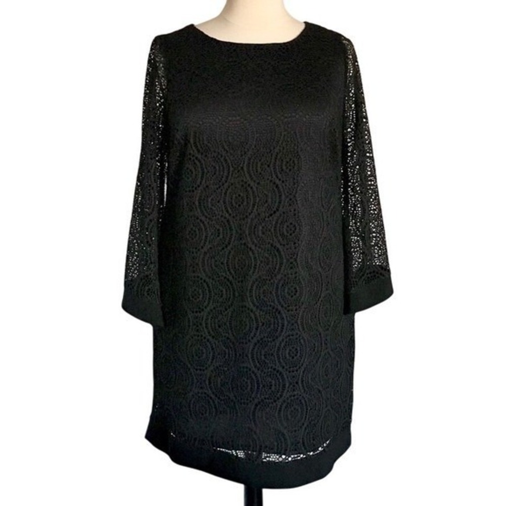 Emma & Michelle black lace net dress